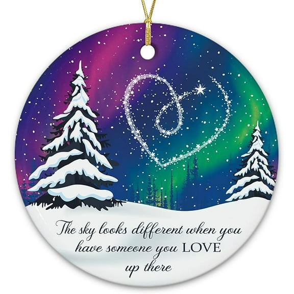 NewEleven Loved One Ornament The Sky Different Memorial Gift, In Loving Memory Holiday Keepsake, Ceramic Ornament Gift for Loved One