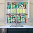 thumbnail image 3 of Kitchen Curtains 24 Inch Short - 3 Panel Set, Rod Pocket Window Curtain, 100% Polyester for Farmhouse, Cafe, Kitchen, Living Room, Bedroom, Sports-Themed Design, Easy Wash, 3 of 6