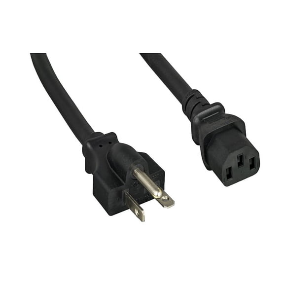 CableWholesale  15 ft. 14AWG & 3C AC Power Cord - NEMA 6-20P to IEC-60320-C13 - 15 Amp - SJT - Black