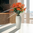 thumbnail image 3 of Fdelink Artificial Flowers Faux 6Pcs Artificial Plants Plastic-Greenery Outdoor Flowers Home Decor Artificial Flowers (Orange), 3 of 6