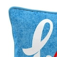 thumbnail image 6 of Jordan Manufacturing 16" x 16" Love is Love and Rainbows Light Blue Novelty Reversible Square Outdoor Throw Pillow with Welt, 6 of 10
