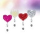 thumbnail image 2 of WORGEOUS 4 porta credencial de enfermera con forma de corazón de diamantes de imitación brillantes, retráctil, para identificación de enfermera (color aleatorio), 2 of 8