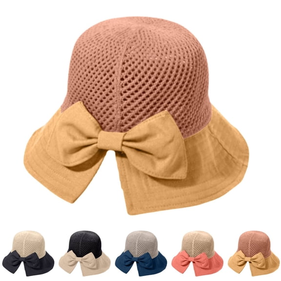 Siminsem Women's Wide Brim Sun Hat with Ponytail Opening, Lightweight Breathable Cotton Gardening Cap UPF 50 Beach Protection, Fold-Up Summer Hat for Outdoor Fishing Camping, Yellow, One Size