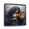 thumbnail image 2 of Designart "Blue Music Classical gracefulness I" Music Floater Framed Canvas Print, 2 of 7