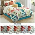 thumbnail image 3 of Lanco Zena Floral 7-Piece Comforter Set, White/Teal/Red/Green, California King, Quilted, 3 of 7