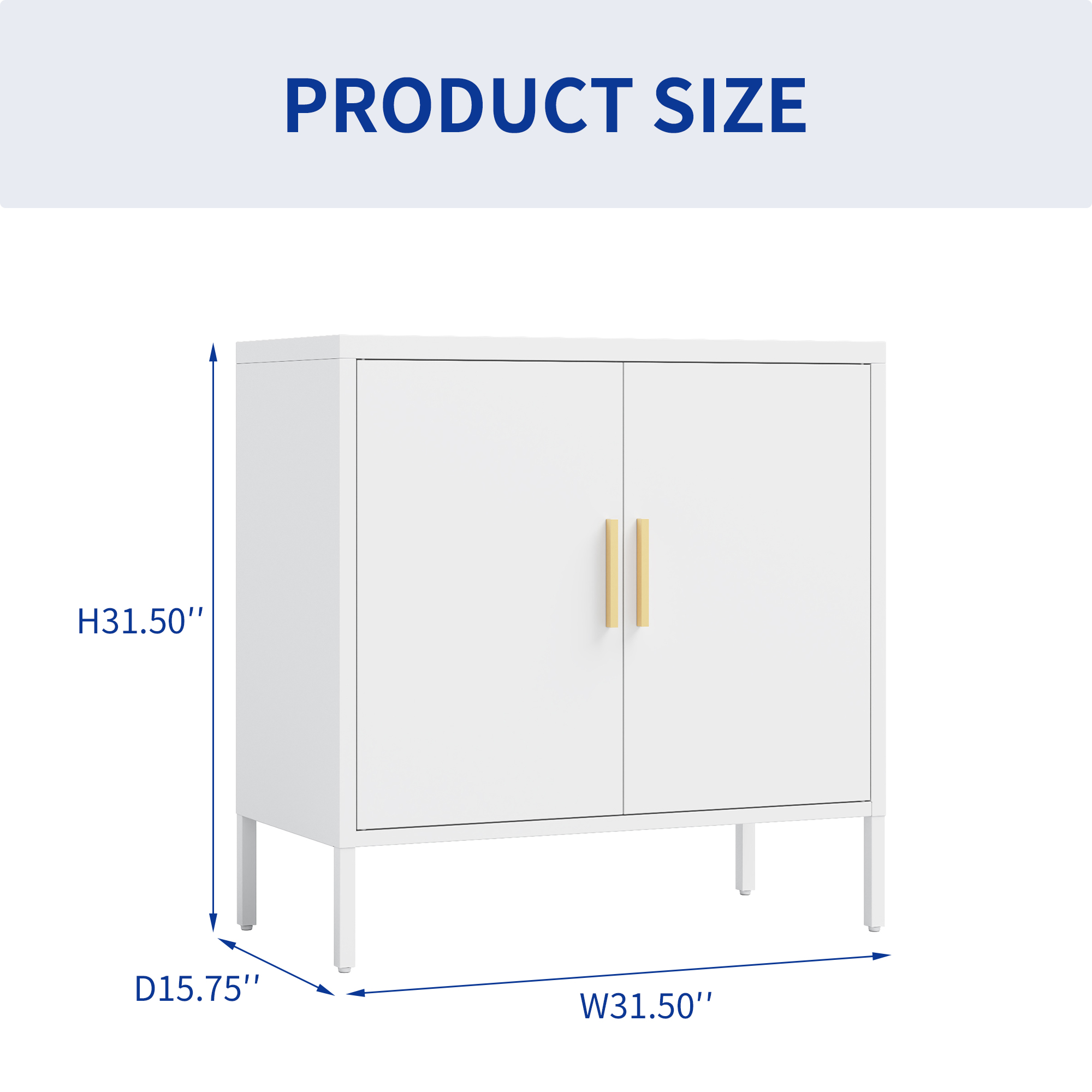 GUTALOR Metal Storage Cabinet with 2 Doors and 2 Adjustable Shelves, Steel Lockable Garage Storage Cabinet, Metal File Cabinet for Home Office School Gym, White