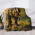 thumbnail image 3 of Zufioo Realistic Style Forest Dinosaur Print Horizontal Flannel Blanket, Anti-wrinkle, Anti-shrinkage, Anti-allergic Plush Blanket, Household Items Suitable for Bedroom-50"x40", 3 of 6