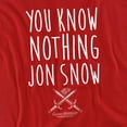 thumbnail image 2 of Game of Thrones You Know Nothing Jon Snow Unisex Adult T-Shirt, Red, Small, 2 of 6