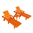 thumbnail image 2 of WestinTrends 2pcs of Shoreside Poly Reclining Chaise Lounges with Side Table for Outdoor, Patio, Garden,Orange, 2 of 10