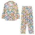 thumbnail image 3 of Suhoaziia Pj Set for Women Pajamas Top and Pants Button Flower Rainbow Lounge Wear Comfortable Skin Friendly Indoor Multi-Season Daily Wear Ladies Gift Tracksuit Size XS, 3 of 6