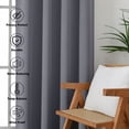 thumbnail image 3 of MKHILL Vela Charcoal Short Blackout Curtains 36 Inch 2 Panels, Room Darkening Thermal Insulated Rod Pocket Half Window Tier Curtains for Kitchen Sink Bathroom RV Camper, Each 30"W x 36"L, 3 of 10