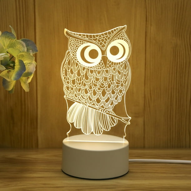 Agiferg USB Acrylique Lampe de Nuit 3D Maison Extérieur Paysage Décoration  Cadeaux 