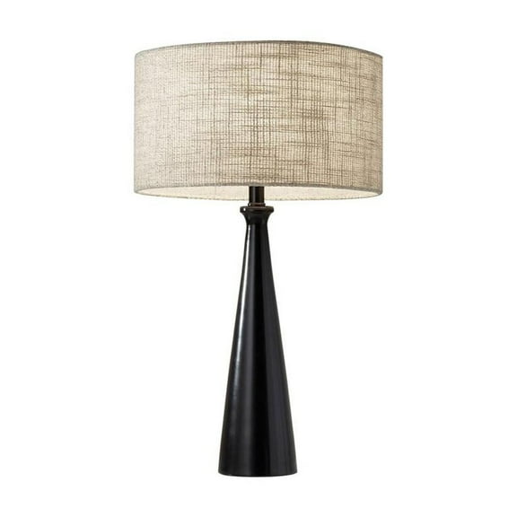 Adesso® Linda Table Lamp, 21 1/2"H, Brown/Light Yellow Shade/Black Base