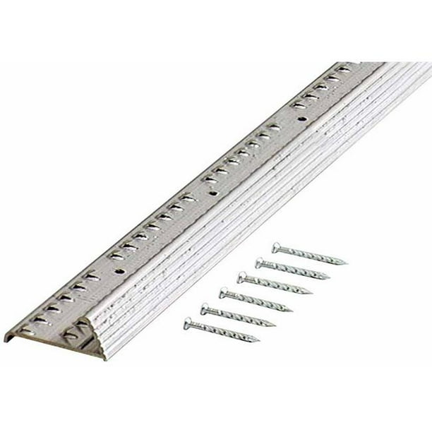 Md Products 1.38in. X 72in. Silver Fluted Carpet Gripper Teeth For