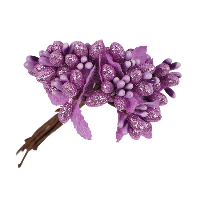 VONKY Plastic Flower Heads Handmade DIY artificial Simulation Bouquet Stamen for Wedding Gift Decoration 8Pcs Type 4
