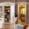thumbnail image 4 of Corner Closet System, 32 Inches Wide Wood Corner Unit with 2 Hanging Rods and All Hardware Kits, 3-Tier 80'' Height Corner Wood Closet Tower, White Oak, 4 of 7