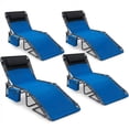 thumbnail image 1 of Multifunctional Reclining Garden Chair-Foldable with Side Pockets & Removable Pillow,Adjustable Backrest-Lightweight and Portable,Suitable for Outdoor Use, Beach, Pool,and Camping-Set of 4,Blue, 1 of 7