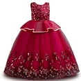thumbnail image 3 of Akiihool Girl Dresses Girls Sleeveless Lace Butterfly Embroidery Princess Pageant Gown Party Evening Dress Wedding Dress For Children Clothes Fashion(RD1,5-6 Years), 3 of 9