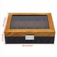 thumbnail image 2 of 10 Slot Unisex Watch Box Wooden Display Case Organizer Glass Jewelry Storage Box, 2 of 12
