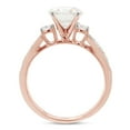 thumbnail image 4 of 1 3/5 ct. t.w Center 7MM Round Cut Lab Created Moissanite Diamond Split Shank 3-Stone Engagement Ring In 14K Solid Rose Gold For Women(G-H Color, VVS1 Clarity, 1.60 Cttw)-8, 4 of 7