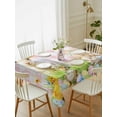 thumbnail image 2 of Easter Rectangle Tablecloth, Rabbit Sheep Eggs Butterfly Flowers Pink Grid Waterproof & StainResistant Tablecloth, Washable Oil-proof Table Cover for Dining/Party/Wedding/Camping/Buffet 60x84 In, 2 of 9
