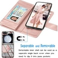 thumbnail image 3 of Galaxy Z Flip 5 Case, 2023 Galaxy Z Flip5 Wallet Case, Luxury PU Leather Credit Card Slots Holder Carrying Folio Cover [Detachable Magnetic Case] Kickstand for Samsung Z Flip5 5G [Marble], 3 of 6