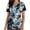 Navy, variant on Scrub Tops for Women Short Sleeve Working Uniform with Pocket Summer Vintgae Graphic Flower Print V Neck Stretchy Holiday T Shirts