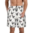 thumbnail image 2 of Uemuo Funny Chicken Pattern Men's Swim Trunks Hawaiian Beach Bathing Suit Swimsuits Beach Quick-Dry Shorts with Pockets-3X-Large, 2 of 9