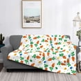 thumbnail image 2 of Rateoe Cute Carrot Pattern Flannel Throw Blanket, Ultra-soft Blanket for Bed, Couch, Car, Hypoallergenic Anti-pilling blanket-80"x60"(Horizontal), 2 of 6