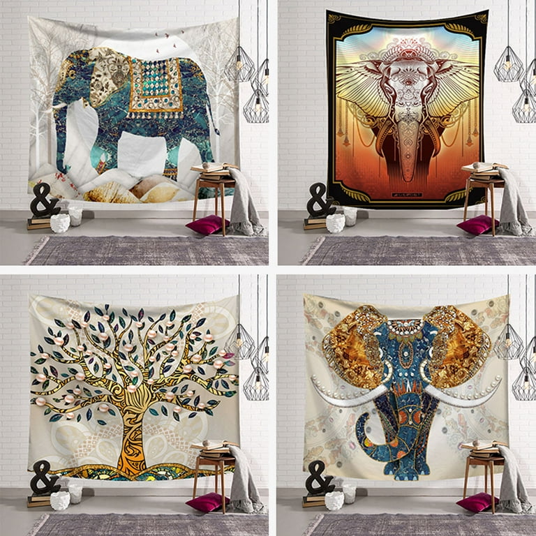 Puloru Indian Elephant Tapestry Multi purpose Classic Art Wall Hanging Supply