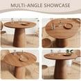 thumbnail image 4 of PORKISS Round Dining Table, Wood Kitchen Table for 4, Farmhouse Table for Kitchen, Dining Room, Walnut, 4 of 8