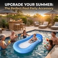 thumbnail image 4 of Fuebueo Inflatable Pool Float 63 Inch, Mesh Hammock Water Lounger with Pillow, Heavy Duty Leisure Raft for Adults Beach Lake, Blue Swim Mat Bed, 4 of 6