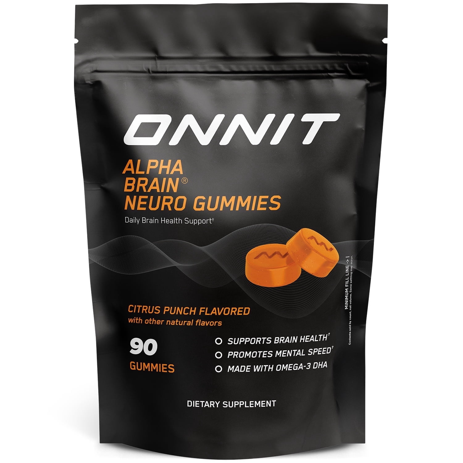ONNIT Alpha BRAIN® Neuro Gummies, Daily Brain Health Support, 90 Count, 30-Day Supply