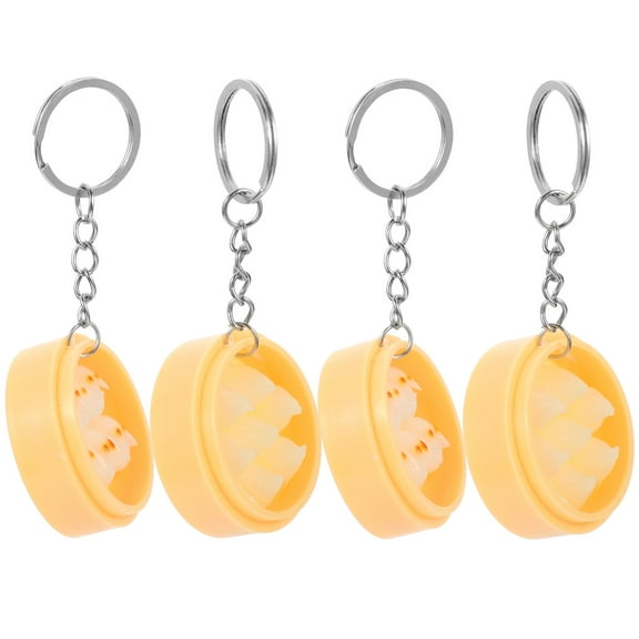 KONTONTY Lifelike Food Keychain Assorted Colors Durable Scratch-Resistant Plastic for Holding 4Pcs