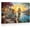 Frame-style, variant on Coastal Mediterranean Village Sunset Canvas Wall Art Sailing Ship Lighthouse Seascape Oil Painting Style Posters Wall Decor for Living Room Bedroom Home Pictures