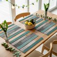 thumbnail image 5 of Farmhouse Teal Orange Placemats Set of 4, Country Vintage Wooden Washable Wipeable Table Mats for Dining Tables, Indoor Outdoor Kitchen Place Mats for Holiday Party Table Decor, 5 of 9