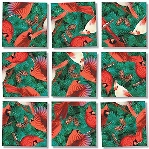 Scramble Squares Cardinals 9 Piece Challenging Puzzle - Ultimate Brain Teaser and Mind Game for Young and Senior Alike - Engaging and Creative With Beautiful Artwork - By B.Dazzle