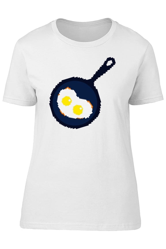 Fried Eggs Pixel Art Food Lovers T-Shirt Men -Image by Shutterstock, Male x-Large
