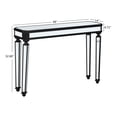 thumbnail image 6 of Atumcto Mirror Console Table with Vintage Wood Grain Carving, Elegant Entryway Sofa Table for Living Room, 6 of 10