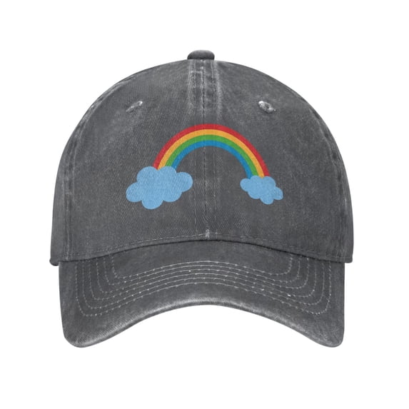 LNWH Baseball Cap, Outdoor Casual Sports Cap Classic Curved Brim Hat - Adjustable Cowboy Hat, Colorful Rainbow Cloud- Deep Heather