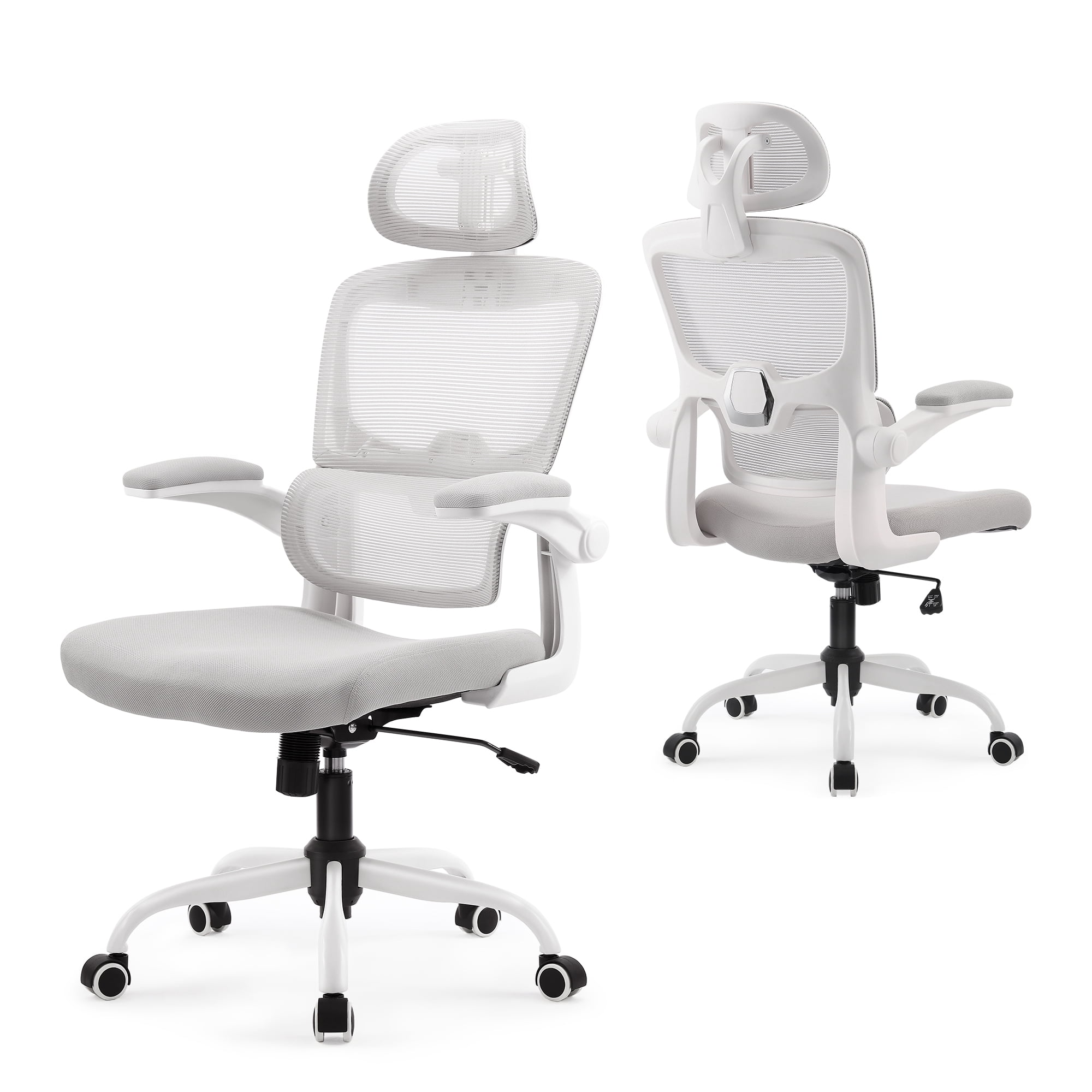 Ergonomic High Back Office Chair Home Office Chair with Armrest for Adults,Grey