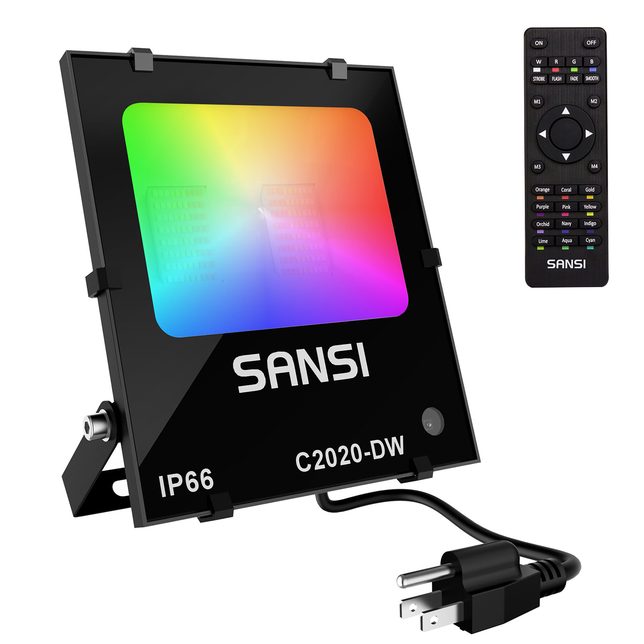 SANSI RGB LED Flood Light Outdoor, Color Changing Floodlights with