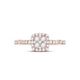 thumbnail image 2 of 14kt Rose Gold Round Diamond Square Cluster Bridal Wedding Engagement Ring 1/2 Cttw, 2 of 4