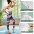 thumbnail image 7 of COEQINE Women Buttery Soft Yoga Leggings with Pockets Tummy Control Breathable High Waisted Gym Pants 4-Way Stretch Hip Lift Tights for Biking, Paw Print Star American Flag, 2XL, 7 of 7