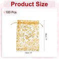 thumbnail image 2 of Uxcell Organza Bag, Sheer Flowers Heart Mesh Bags Drawstring Gift Bags Bulk Party Favor Bag Jewelry Pouches Gold 5" x 7", 2 of 6