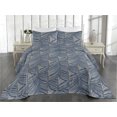 thumbnail image 2 of Ambesonne Tropical Quilted Bedspread Set 3 Pcs, Palm Foliage Simplified, Queen, Dark Ceil Blue and Marigold, 2 of 4
