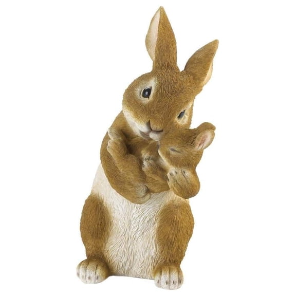 Garden Decor Garden Bunny Figurine Baby Rabbit W Mom Outdoor Animal Statue Lawn Ornament