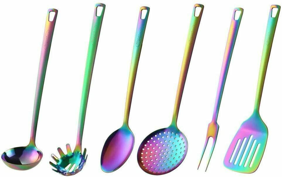 HOMQUEN Kitchen Utensils Set, 12 Pieces Cooking Utensils Set with Rainbow  Handle, Rainbow Handle Kit…See more HOMQUEN Kitchen Utensils Set, 12 Pieces