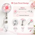 thumbnail image 6 of Retractable Flower Badge Holder For Nurse, 3D Cartoon Flora Chest Card Clip With Easy Pull Buckle, 6 of 8