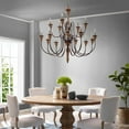 thumbnail image 2 of Modway Nobility 15-Light Solid Wood Candelabra Chandelier in Rust/Brown, 2 of 5